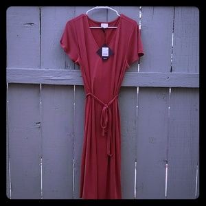 NWT Oil/Mineral Wash Light Rust Maxi Dress Size XL